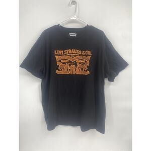 Levi's Black Wagon Belt Logo T-shirt Short Sleeve Men's 2XLT Tall 2x